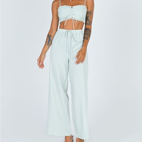 Princess Polly Tidelands Set Two-Piece Gingham Green - Picture 2 of 6